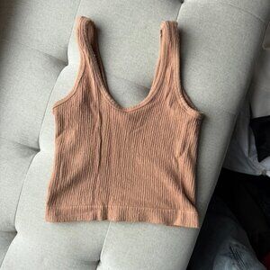 Brown/tan Out From Under Drew Seamless Ribbed Cropped Tank Top
